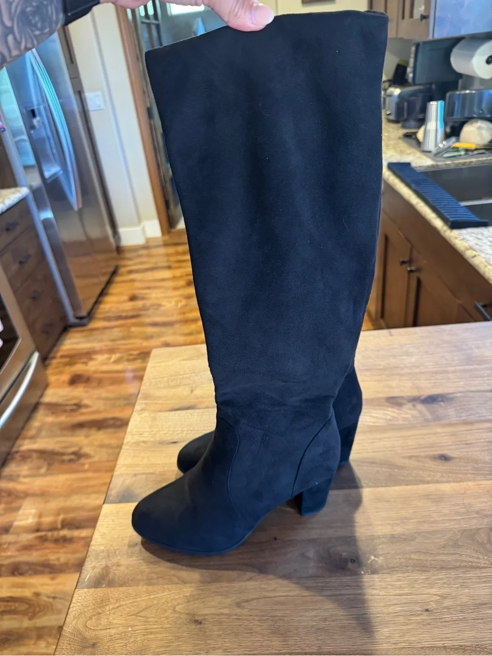 Dream Pairs Black Over-the-Knee Suede Boots